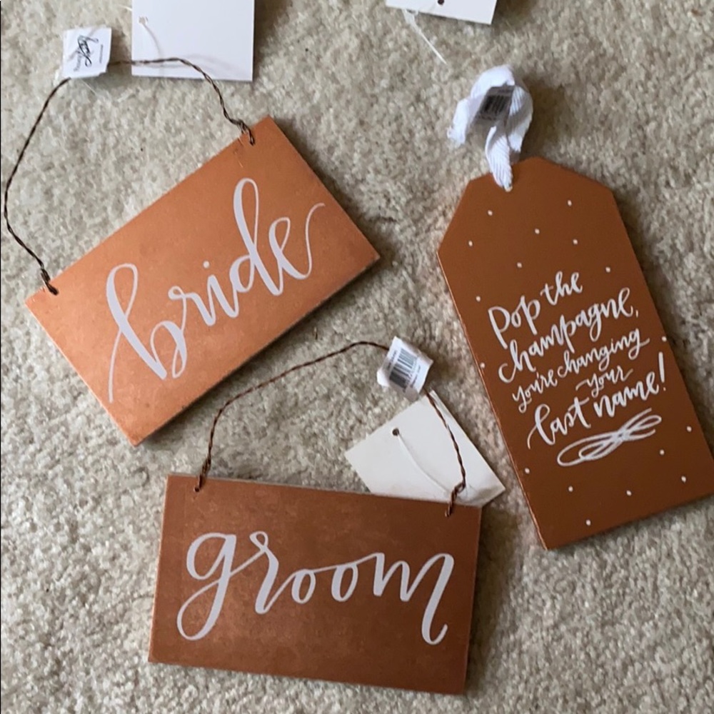 NEW Bride/groom/champagne wedding/party signs